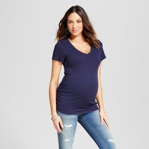 Navy Maternity V-neck T-shirt